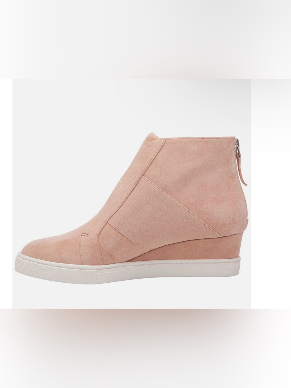 NIB Linea Paolo Amber Rose Suede Wedge Sneaker Booties #212